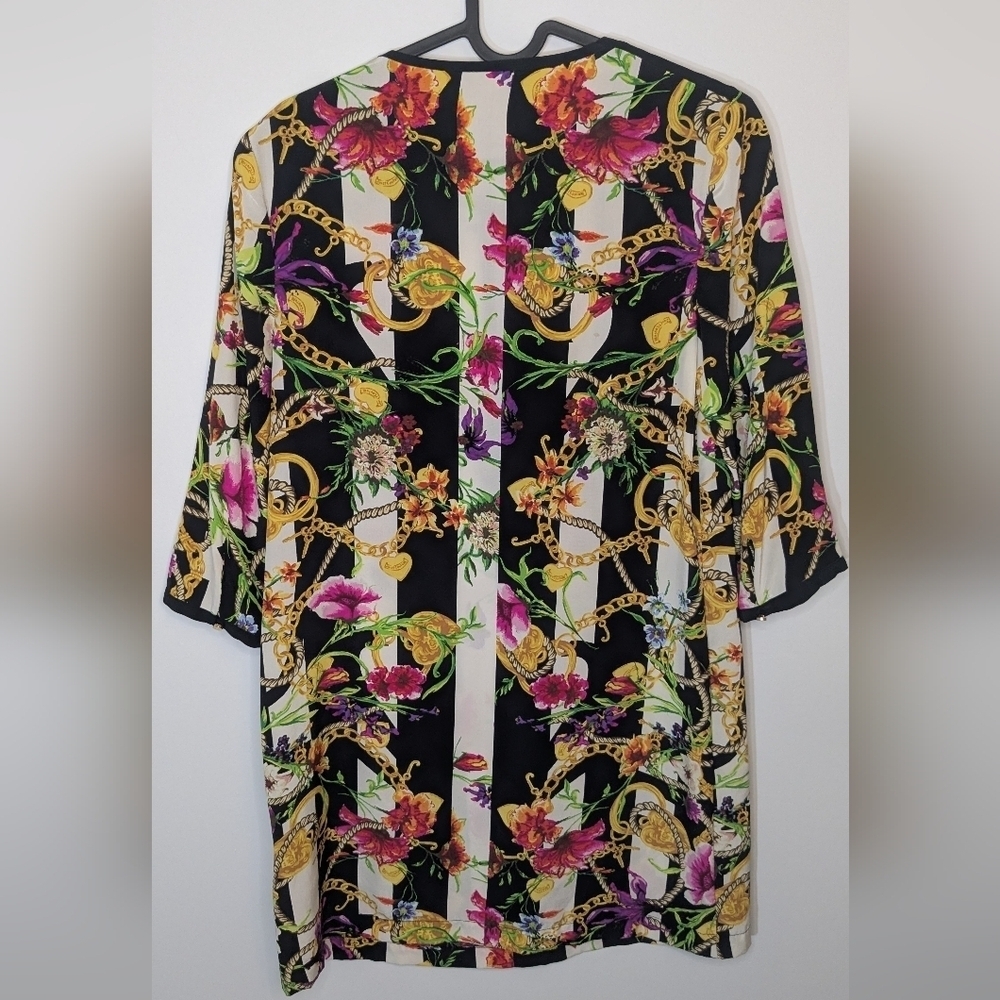 Juicy Couture Long Sleeve Sheath Dress 100% Silk Multicolor - size 4 - Picture 13 of 15